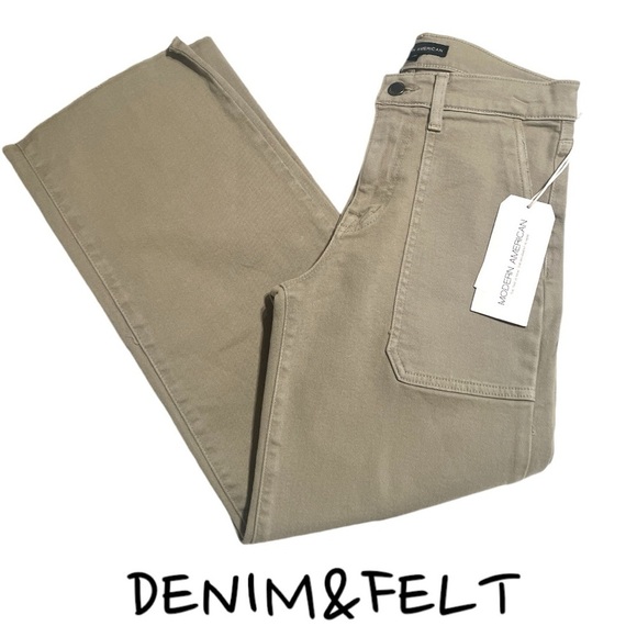 Modern American Farrah High-Rise Crop Wide-Leg Denim Jeans | NEW/NWT!!💚💚 - Picture 7 of 11